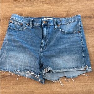 Madewell Blue Jean Shorts with Frayed Hem